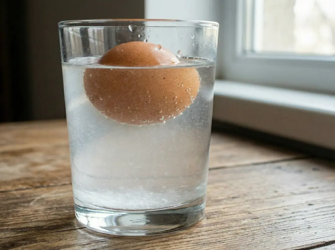 Show happens to the egg if you add a lot of salt in the water