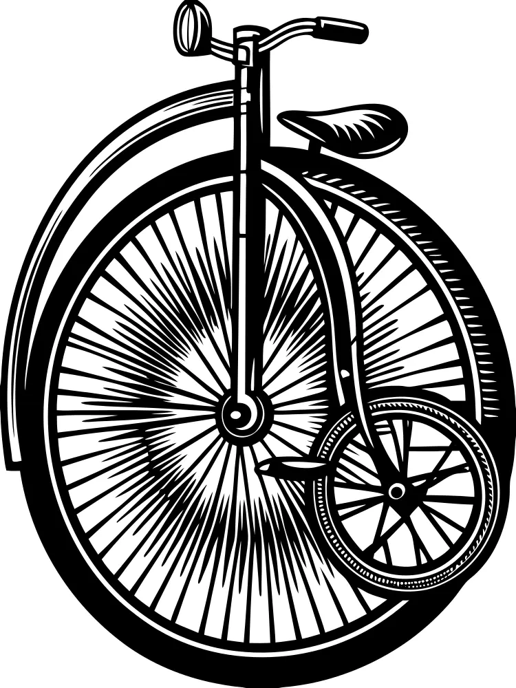 دراجة هوائية قديمة بأسلوب اللينوكات