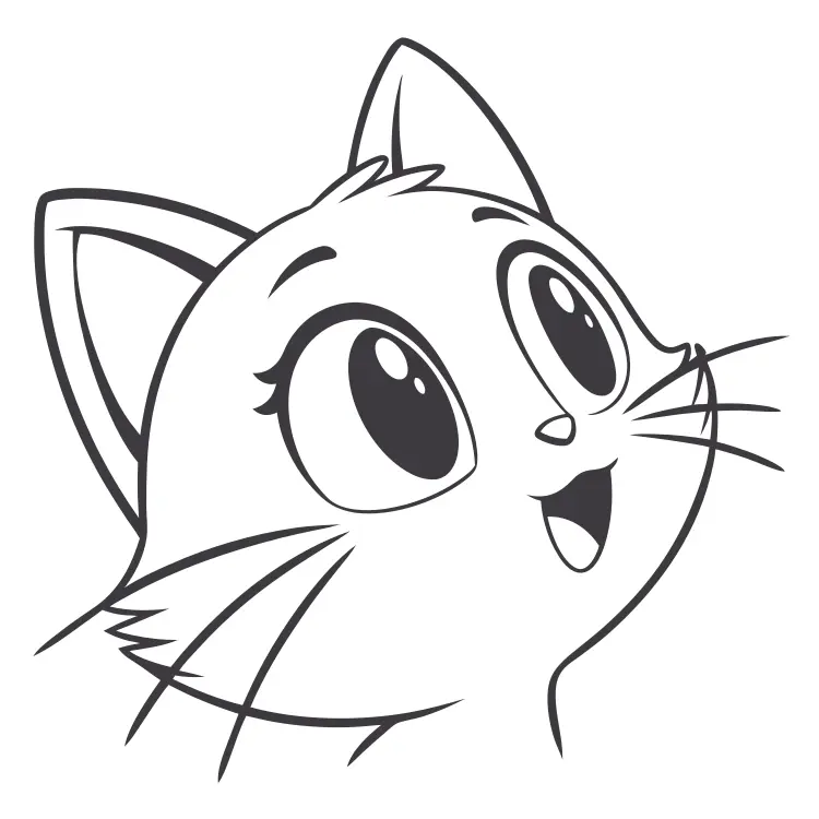 أيقونة وجه قطة بسيطة