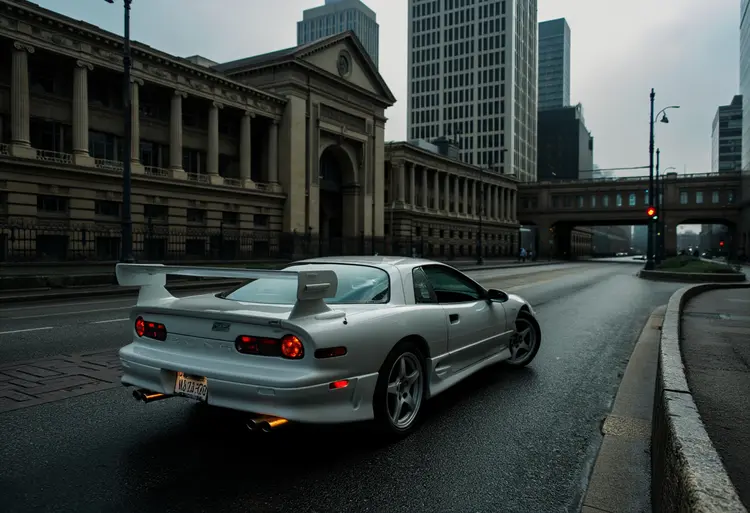 a photo of a car on a city street