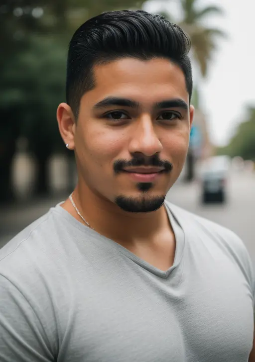 RAW photo, a portrait photo of a latino man in casual clothes, natural skin, 8k uhd, high quality, film grain, Fujifilm XT3