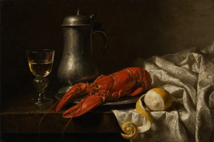 Dutch Golden Age still life with a lobster and lemons