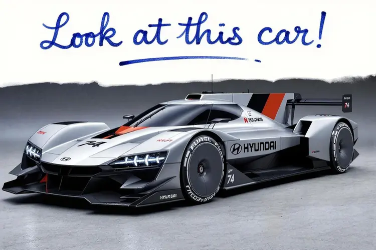 Add the handwriting to the car scene, the text says "Look at this car!"