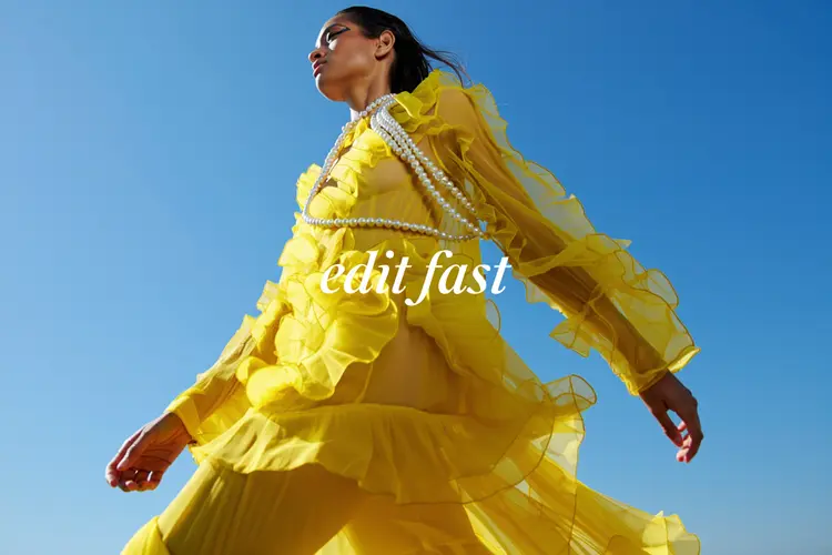 Make her dress yellow, keep the text