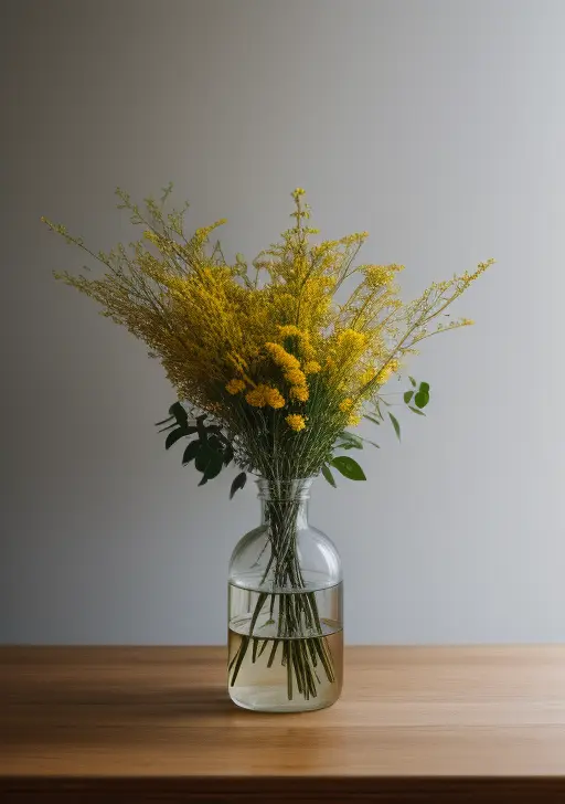 RAW photo, flower vase on a table, 8k uhd, high quality, film grain, Fujifilm XT3
