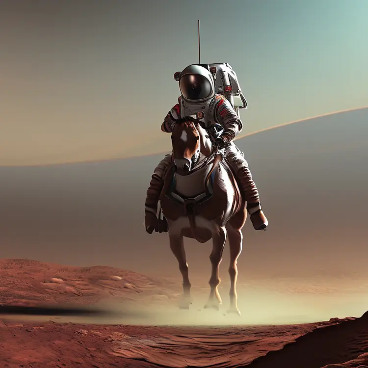 an astronaut riding a horse on mars artstation, hd, dramatic lighting, detailed