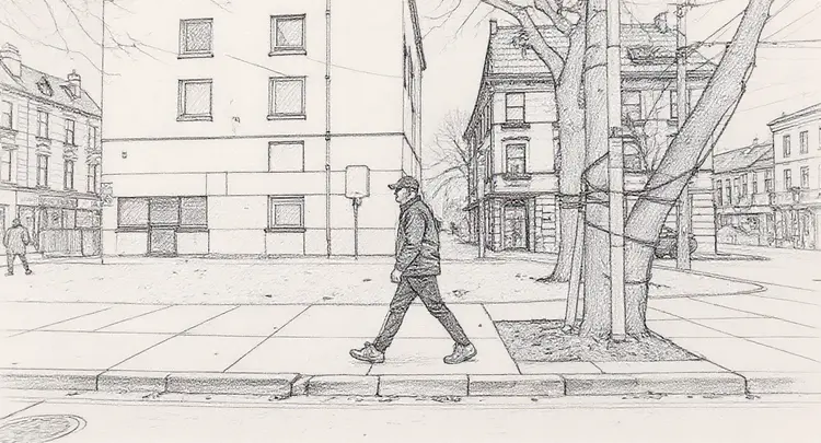 make it a monochromatic pencil sketch with cross-hatching for shading