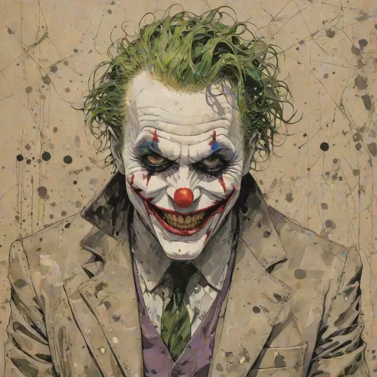 by Tsutomu Nihei,(strange but extremely beautiful:1.4),(masterpiece, best quality:1.4),in the style of nicola samori,The Joker,