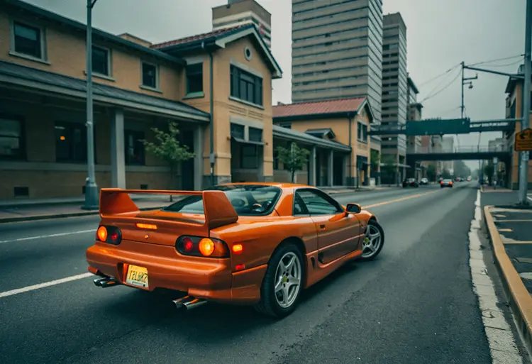 a photo of a car on a city street