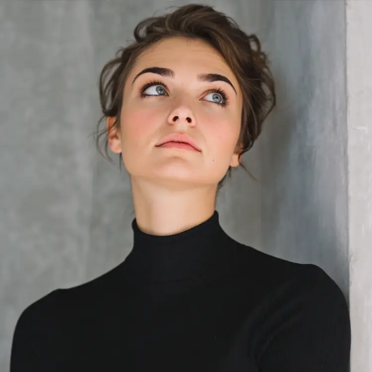 a close up photo of a woman in a fashion magazine photoshoot